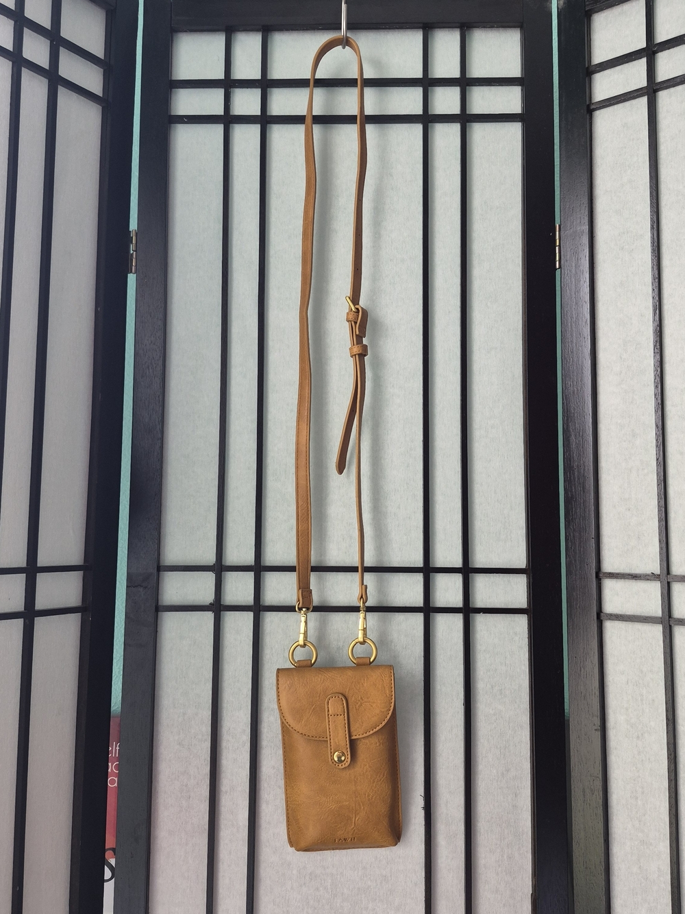 Fawn Design Crossbody Phone Pouch with Gold Hardware